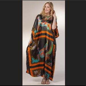Winlar Long Caftan in Fancy Peacock - One Size